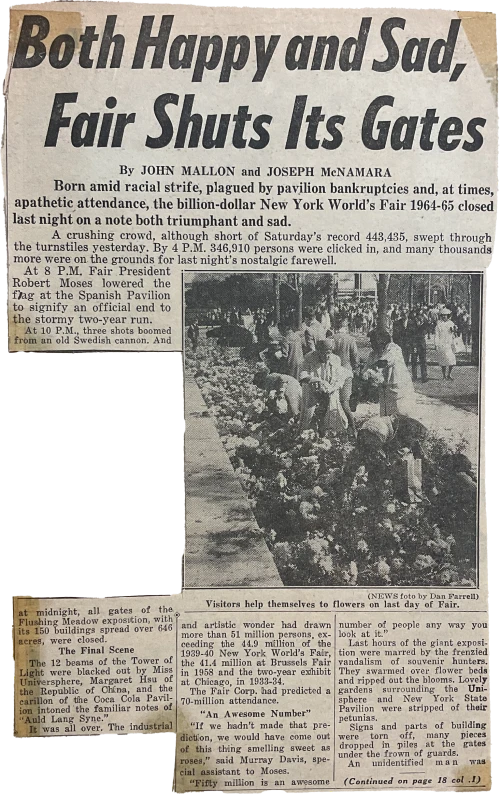 The newspaper writes “Both Happy and Sad” as the fair closes