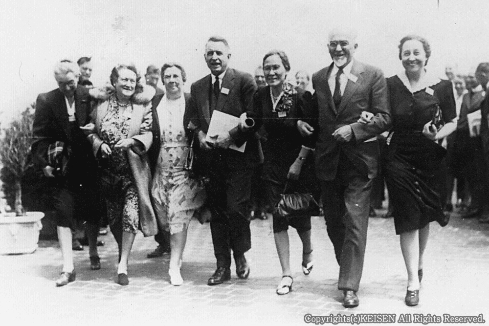 Michi Kawai (third from right) during her time as a Peace Envoy to the U.S., 1941, Courtesy of Keisen Jogakuen