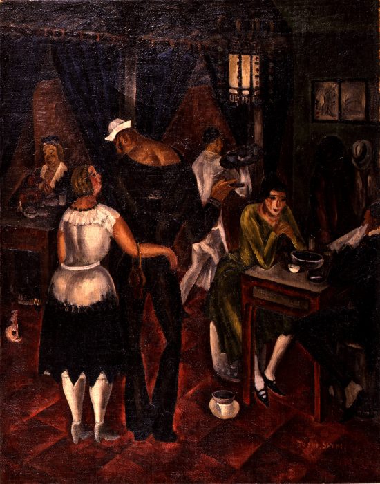Toshi Shimizu, In a Chop Suey Parlor, 1921. Oil on canvas, 71.3 × 56.3 cm. Mie Prefectural Art Museum.