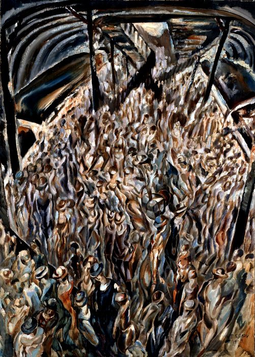 Kotato Gado, Subway (Communication in the Under Surface), 1923. Oil on canvas, 96 × 70 cm. Tochigi Prefectural Museum of Fine Arts.