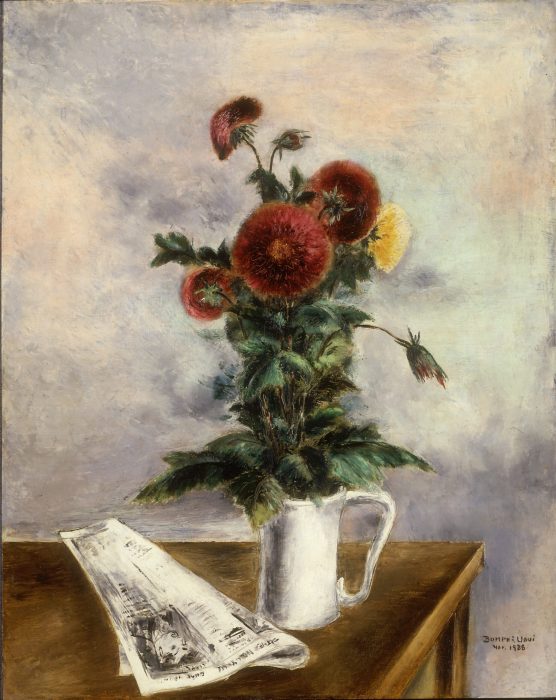 Bumpei Usui, Dahlias, 1938, oil on canvas, 30 1⁄4 x 24 1⁄4 in. (76.7 x 61.6 cm), Smithsonian American Art Museum, Transfer from General Services Administration, 1971.447.90
