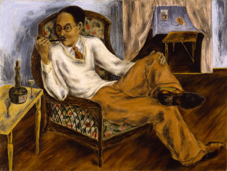 Bumpei Usui, Portrait of Yasuo Kuniyoshi in His Studio, 1930. Oil on canvas, 35 7/8 × 48 in. (91.2 × 121.9 cm). Smithsonian American Art Museum, Gift of Regis Corporation, 1984.92.